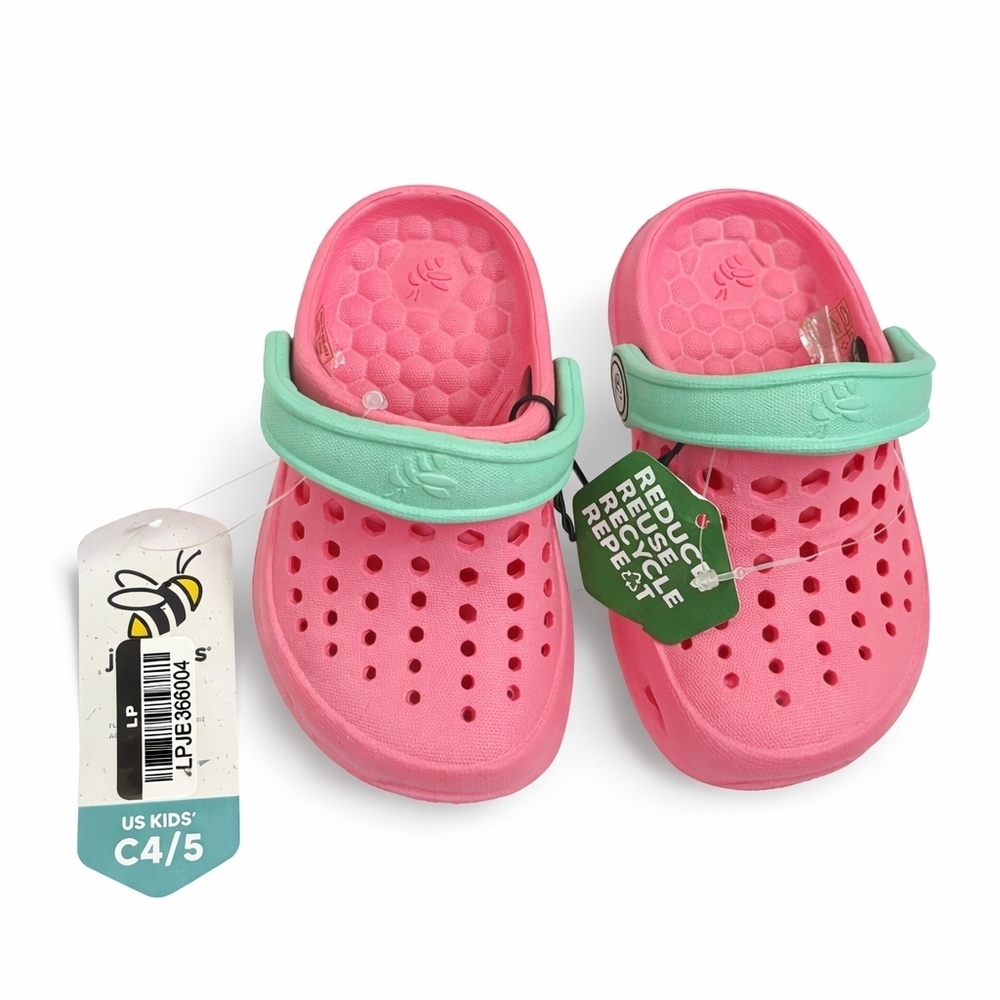 Joybees Kids Active Clogs – Pink & Mint – Size C 4/5 – New with Tags - Picture 2 of 3